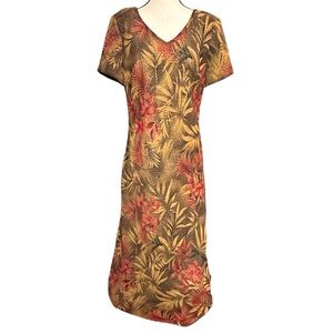 Virgo Dress 14 Botanical Chiffon Lined Leopard Print Maxi